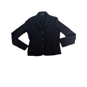 Weekend Max Mara Knit Blazer Size XL Black 3 Button Notched Collar